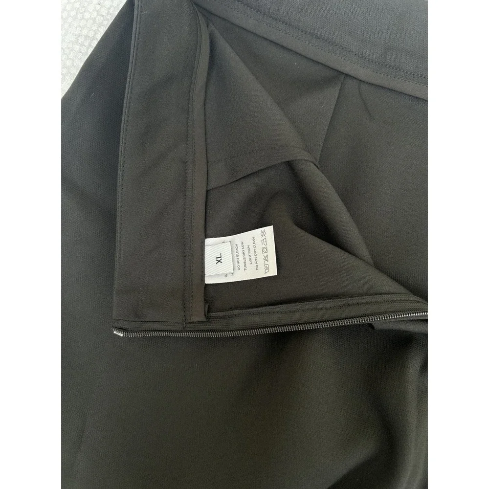 Black Wide Leg Cropped Trousers High Rise Dress Pants XL